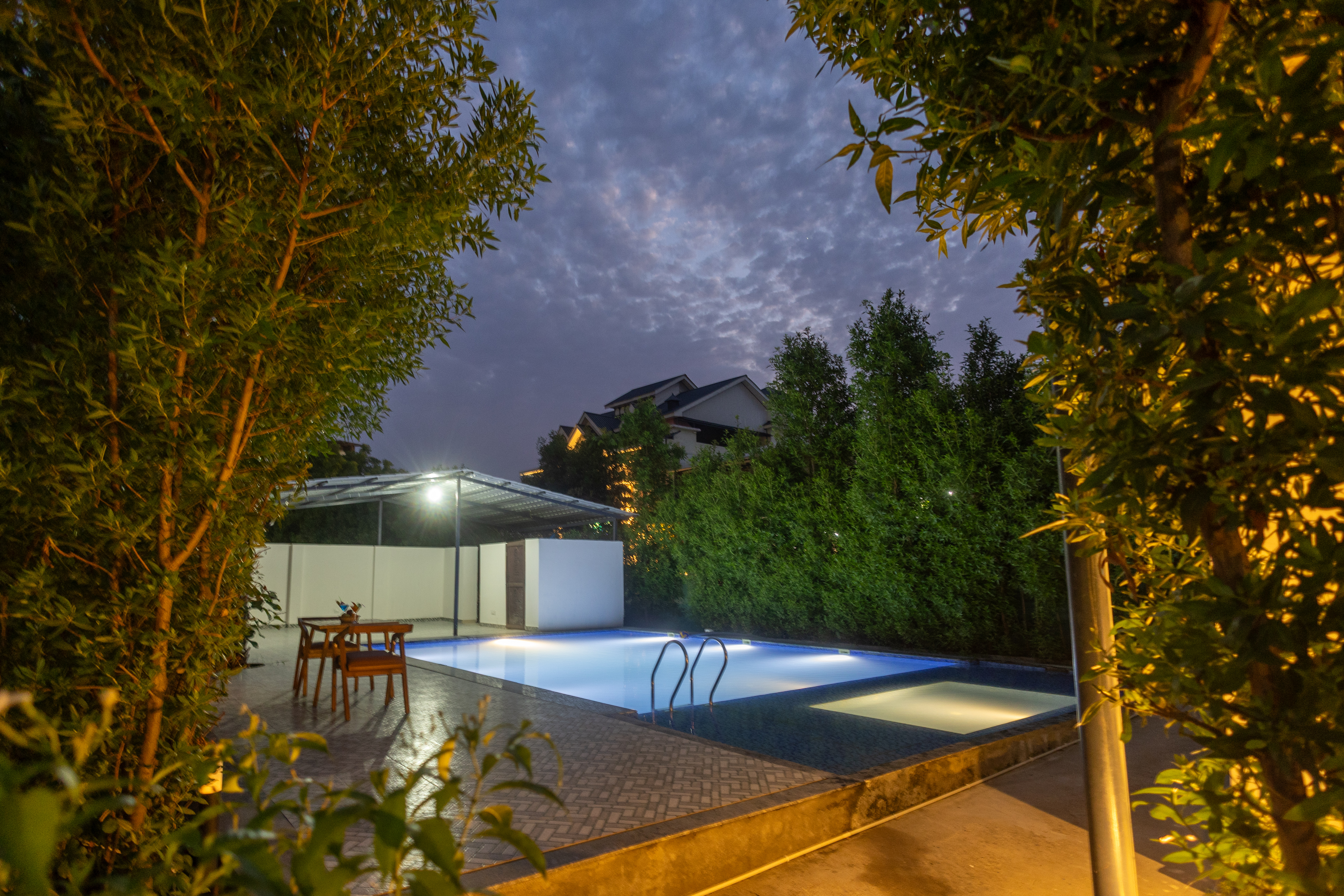 Night Poolside View